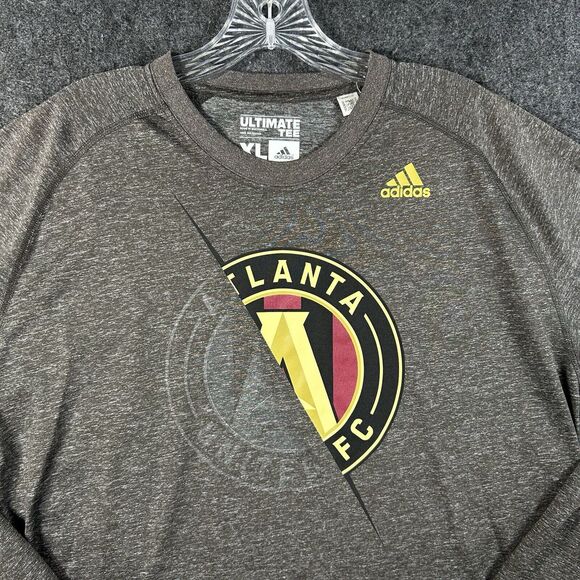 Adidas Climalite Atlanta United Ultimate Tee Shirt Men’s XL Gray Long Sleeve - Picture 2 of 6